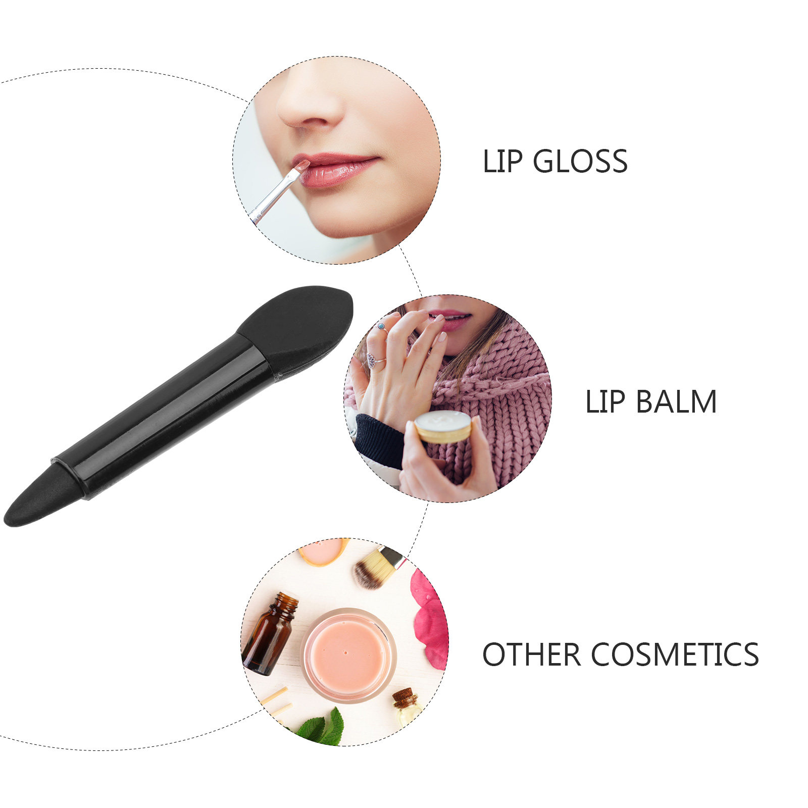 Lip Balm - 1세트, 양쪽 끝이 다른 실리콘 립